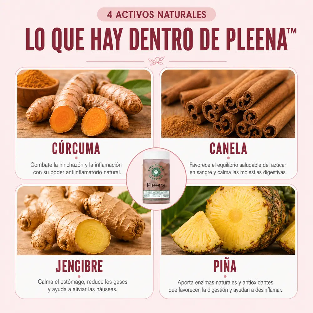 Pleena™ Apoyo Digestivo Diario para Menos Hinchazón y Pesadez